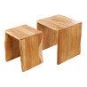 Lot de 2 tables d'appoint en acacia naturel Vael