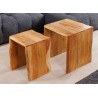 Lot de 2 tables d'appoint en acacia naturel Vael