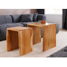 Lot de 2 tables d'appoint en acacia naturel Vael