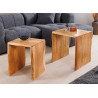 Lot de 2 tables d'appoint en acacia naturel Vael