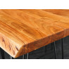 Table de bar en acacia et pieds épingle métal noir Nivor