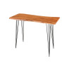 Table de bar en acacia et pieds épingle métal noir Nivor