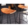 Lot de 2 tabourets de bar en acacia et métal Nivor