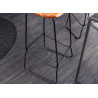 Lot de 2 tabourets de bar en acacia et métal Nivor