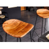 Lot de 2 tabourets de bar en acacia et métal Nivor