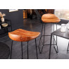 Lot de 2 tabourets de bar en acacia et métal Nivor