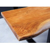 Banc en bois massif 160 cm avec dossier Nivor