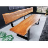 Banc en bois massif 160 cm avec dossier Nivor