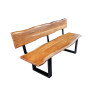 Banc en bois massif 160 cm avec dossier Nivor