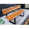 Banc en bois massif 160 cm avec dossier Nivor