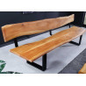 Banc en bois d'acacia 200 cm avec dossier Solena