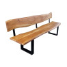 Banc en bois d'acacia 200 cm avec dossier Solena