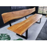 Banc en bois d'acacia 200 cm avec dossier Solena