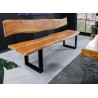 Banc en bois d'acacia 200 cm avec dossier Solena