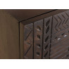 Meuble buffet 3 portes en manguier marron foncé sculpté Tribal