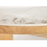 Table à manger ovale 200 cm céramique marbre blanc et bois Calista