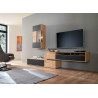 Ensemble TV moderne chêne bianco et anthracite VALENCIA