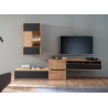 Ensemble TV moderne chêne bianco et anthracite VALENCIA