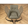 Lot de 2 chaises pivotantes en cuir taupe Bridget