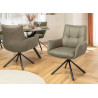 Lot de 2 chaises pivotantes en cuir taupe Bridget