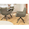 Lot de 2 chaises pivotantes en cuir taupe Bridget