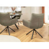 Lot de 2 chaises pivotantes en cuir taupe Bridget