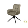 Lot de 2 chaises pivotantes en cuir taupe Bridget