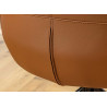 Lot de 2 chaises pivotantes en cuir véritable cognac Bridget