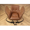 Lot de 2 chaises pivotantes en cuir véritable cognac Bridget