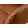 Lot de 2 chaises pivotantes en cuir véritable cognac Bridget