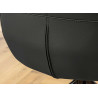 Lot de 2 chaises modernes pivotantes 100% cuir noir Bridget