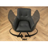 Lot de 2 chaises modernes pivotantes 100% cuir noir Bridget