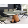Table extensible 180-260 céramique gris taupe et noyer Myra