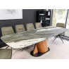 Table extensible 180-260 céramique gris taupe et noyer Myra