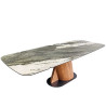 Table extensible 180-260 céramique gris taupe et noyer Myra