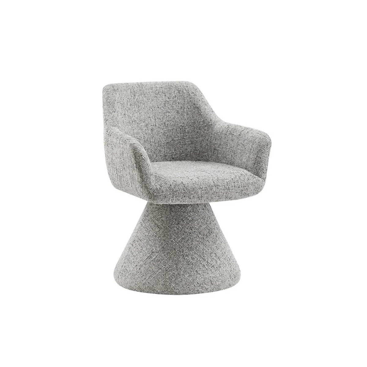 Chaise pivotante à 180° en tissu gris chenille Jenna