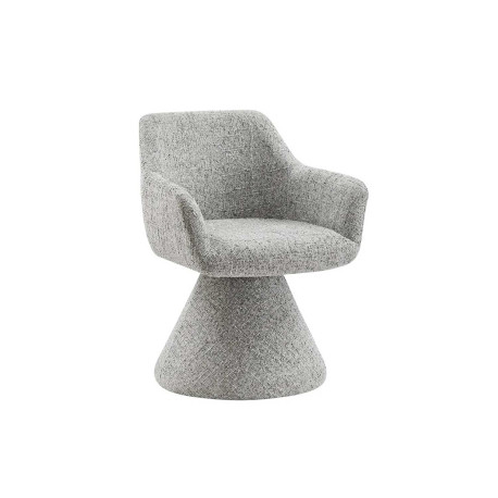 Chaise pivotante à 180° en tissu gris chenille Jenna