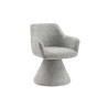 Chaise pivotante à 180° en tissu gris chenille Jenna
