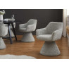 Chaise pivotante à 180° en tissu gris chenille Jenna