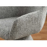 Chaise pivotante à 180° en tissu gris chenille Jenna