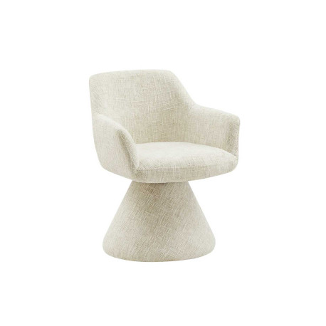 Chaise pivotante à 180° en tissu beige chenille Jenna