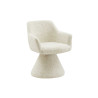 Chaise pivotante à 180° en tissu beige chenille Jenna