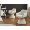Chaise pivotante à 180° en tissu beige chenille Jenna