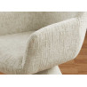 Chaise pivotante à 180° en tissu beige chenille Jenna