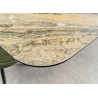 Table à manger à rallonges 180-260 céramique beige taupe et noyer Myra