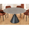 Table ronde 135 cm céramique gris et pied central Ariana