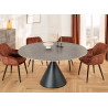 Table ronde 135 cm céramique gris et pied central Ariana