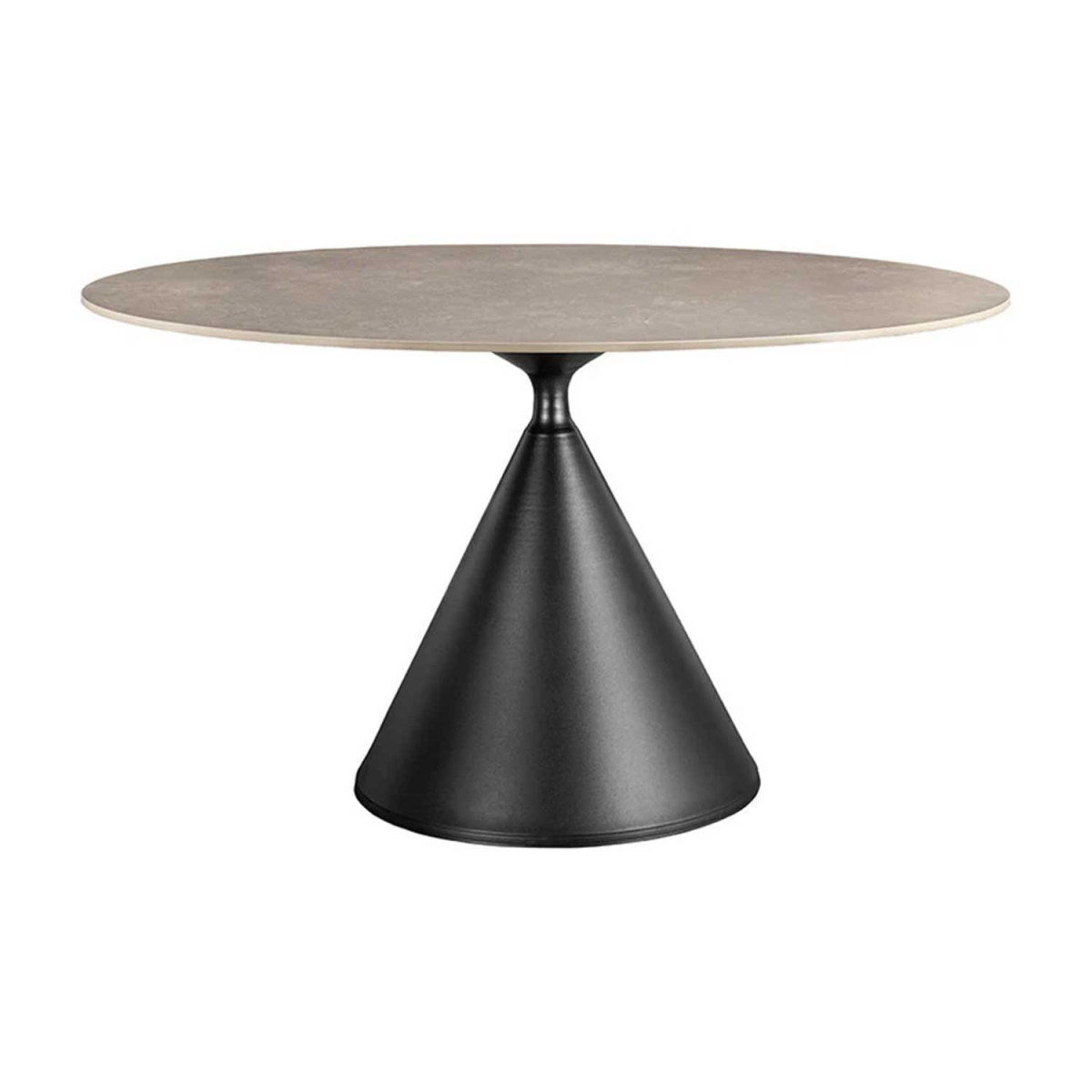 Table ronde 135 cm céramique gris et pied central Ariana