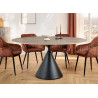 Table ronde 135 cm céramique gris et pied central Ariana