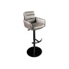Chaise de bar en cuir taupe et microfibre rotative Abby